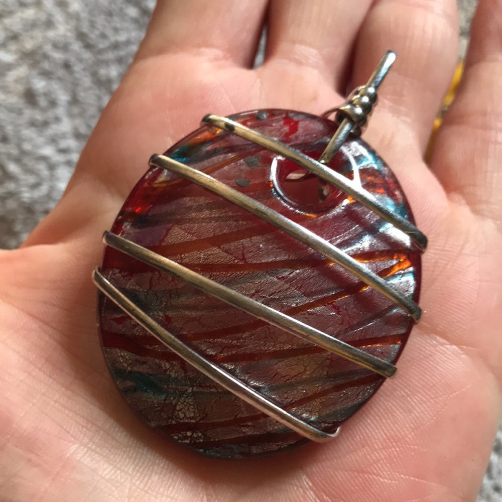 Premier Designs Beautiful Glass Charm Large Pendant New❤️